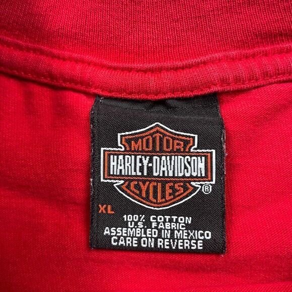 Harley Davidson Shirt Mens Extra Large Red Abilene Texas Motorcycle Graphic - Picture 4 of 11